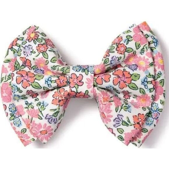 Petite Plume NWT LARGE Girl's Hair Bow in Fleurs de Rose - Picture 1 of 3